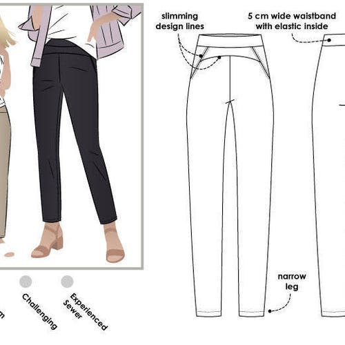 Women's Sewing Pattern Elle Pant Sizes 10 12 14 - Etsy