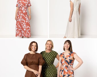 Style Arc | Sizes 4 - 16 | Pattern Bundle | Trinnie Woven Dress + Extension Pack Bundle | PDF patterns for print at home or print store