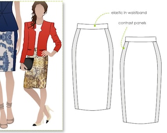 Style Arc Sewing Pattern - Ursula Ponte Skirt - Sizes 4, 6 & 8 - Downloadable PDF Sewing Pattern for Women