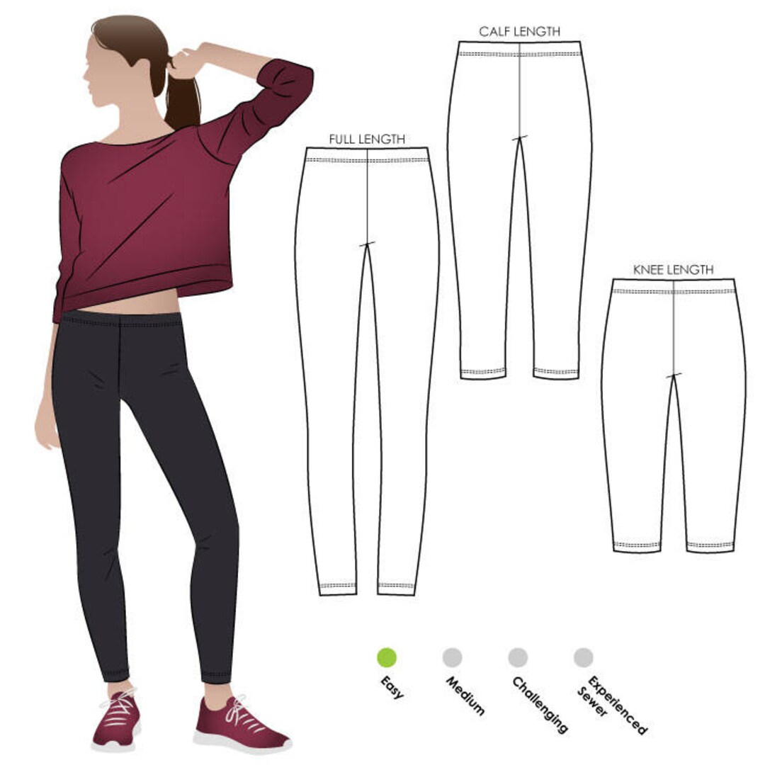 Laura Knit Legging // Sizes 14, 16 & 18 // Pull on Legging Sewing Pattern  for Women // DIY Clothing // PDF Pattern // Sewing Project -  Canada