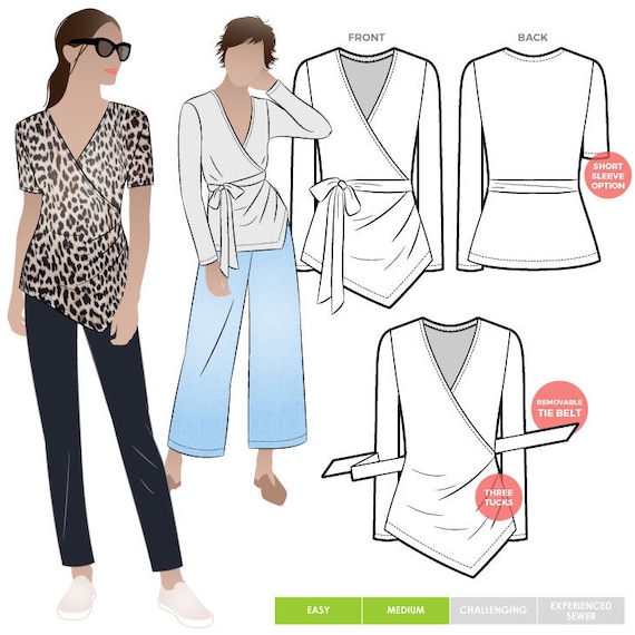 Style Arc Sewing Pattern Sizes 04-16 - Click for Other Sizes Available Dixie Woven Top