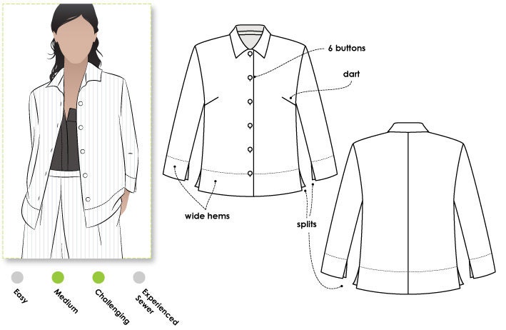Marley Woven Shirt Sizes 18 20 22 Woven Shirt Sewing PDF - Etsy