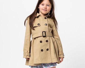 Style Arc KIDS | Sizes 2 - 14 | Camille Kids Trench | PDF sewing pattern for printing at home or print store