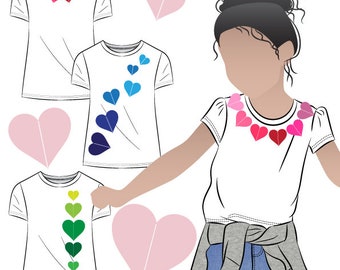 Style Arc Kids PDF Applique Pattern - Hearts, Flowers and Butterflies Applique Template
