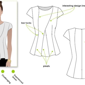 Cyd Top - Sizes 4, 6, 8 - Woven Women's Top PDF Sewing Pattern by Style Arc - Sewing Project - Digital Pattern