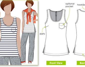 Style Arc Sewing Pattern - Annie Cami - Sizes 12, 14 and 16 - Women's Cami - PDF Sewing Pattern