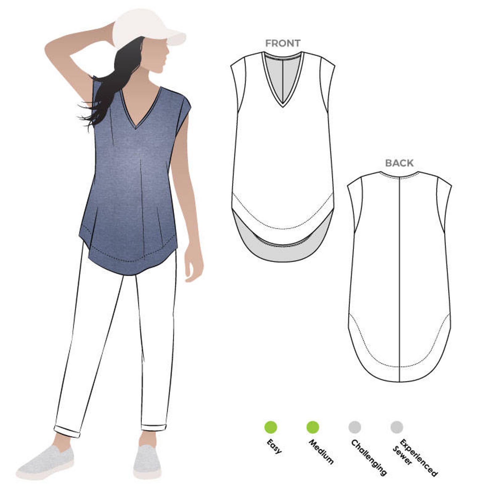 Style Arc Sewing Pattern Parker Tunic Sizes 4 6 8 Etsy