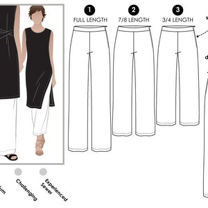 Natasha Woven Pant // Sizes 16, 18 & 20 // PDF Women's Sewing Pattern for Printing at Home