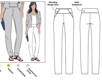 Beth Stretch Woven Pant - Sizes 16, 18, 20 - PDF Sewing Pattern by Style Arc - Print at Home Digital Pattern