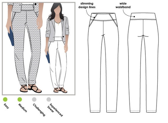 Beth Stretch Woven Pant Sizes 10, 12, 14 PDF Sewing Pattern by Style Arc  Print at Home Digital Pattern -  Australia