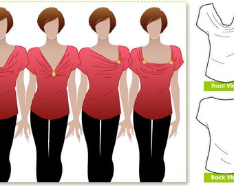 Creative Cate Top - Sizes 18, 20, 22 - Women's knit top PDF Sewing Pattern by Style Arc - Sewing Project - Digital Pattern