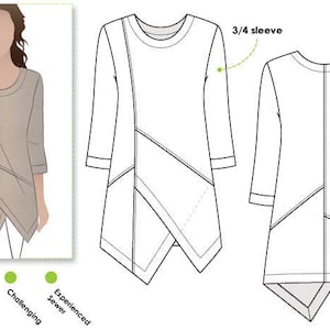 Lani Woven Tunic - Sizes AUS 14, 16, 18 - Women's Top PDF Sewing Pattern by Style Arc - Sewing Project - Digital Pattern - Print at home