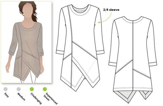 Lani Woven Tunic Sizes 14 16 18 Women's Top PDF | Etsy