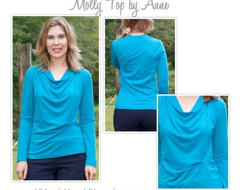 Women's Sewing Pattern - Molly Top - Sizes 8, 10, 12 - Cowl Neck Top PDF Sewing Pattern by Style Arc