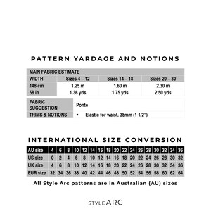 Style Arc Sizes 10 22 Parker Ponte Pant PDF pattern for printing at home or print store image 9