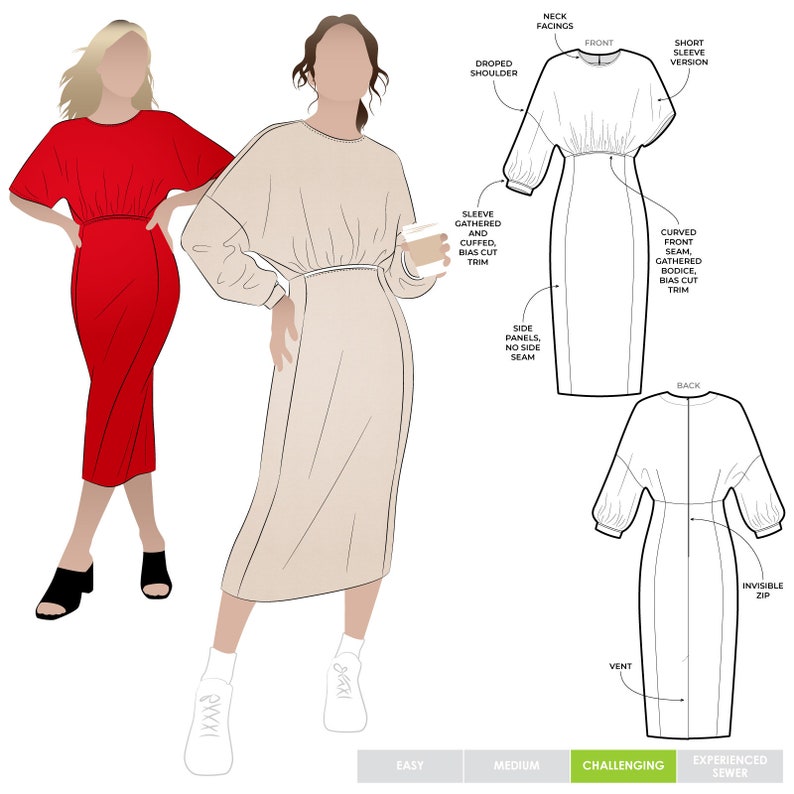 Sizes 10-22 Elsbeth Woven Dress PDF patterns for printing at home or copy shop by Style Arc No paper patterns will be posted image 2