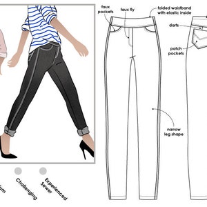 Georgie Stretch Woven Jean Sizes 4, 6, 8 PDF Sewing Pattern for ...