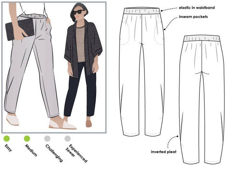 Besharl Pant // Sizes 4 6 & 8 // Style Arc PDF Sewing Pattern - Etsy