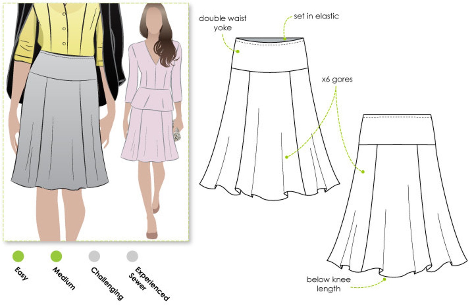 Style Arc Sewing Pattern Gorgeous Gore Skirt Sizes AUS 10 - Etsy
