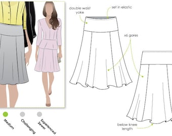 Style Arc Sewing Pattern - Gorgeous Gore Skirt - Sizes 16, 18 & 20 - Downloadable PDF Sewing Pattern