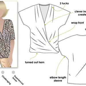 Ginger Top Sizes 16, 18, 20 Women's Top PDF Sewing Pattern by Style Arc Sewing Project Digital Pattern image 1