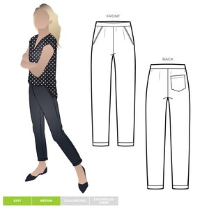 Style Arc Sizes 10 22 Parker Ponte Pant PDF pattern for printing at home or print store image 2