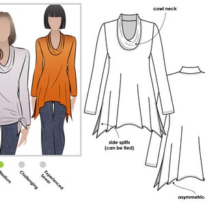 Amy Knit Top Sizes 16, 18 & 20 Women's Tunic Top PDF Sewing Pattern by ...