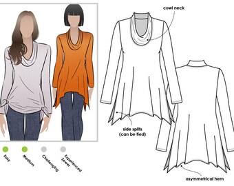 Amy Knit Top - Sizes 4, 6 & 8 - Women's Tunic Top PDF Sewing Pattern by Style Arc - Sewing Project - Digital Pattern