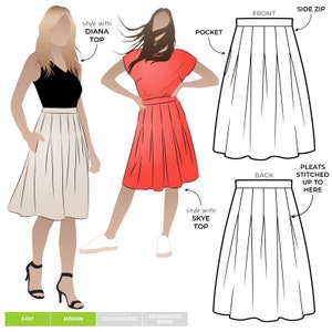 Style Arc Sizes 18 30 Candice Skirt PDF pattern for printing at home or print store image 2