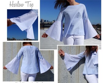 Harlow Top - Sizes 8, 10 & 12 - PDF sewing pattern for printing at home by Style Arc - Instant Download