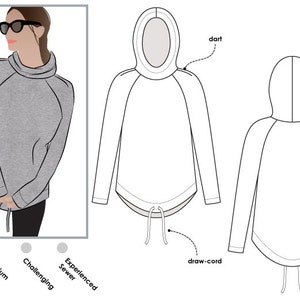 Josie Hoodie // Sizes 10, 12 & 14 // Style Arc PDF Women's Sewing Pattern for Instant Download