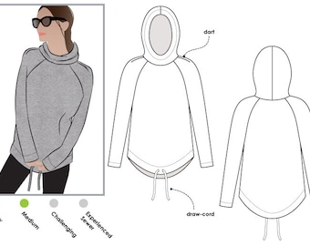 Josie Hoodie // Sizes 10, 12 & 14 // Style Arc PDF Women's Sewing Pattern for Instant Download