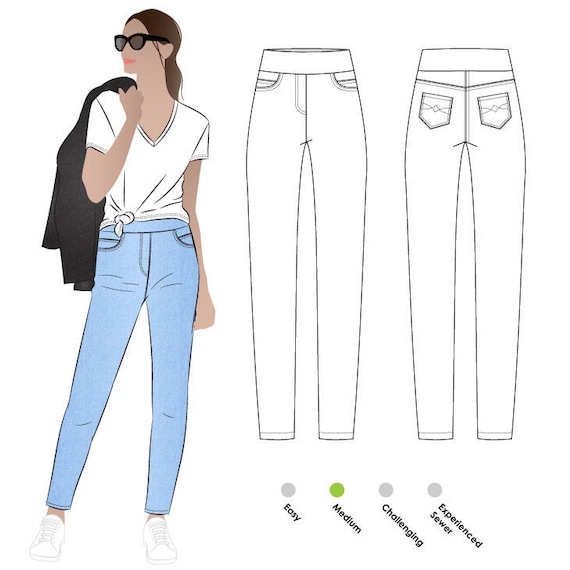 Blakley Stretch Jeans // Sizes 10 12 & 14 // Style Arc | Etsy