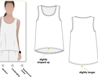 Evie Knit Top - Sizes 10, 12, 14 - Women's Sewing Pattern - Singlet Top PDF Sewing Pattern by Style Arc