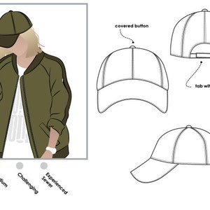 Baseball Cap One Size Women's Cap PDF Sewing Pattern | Etsy