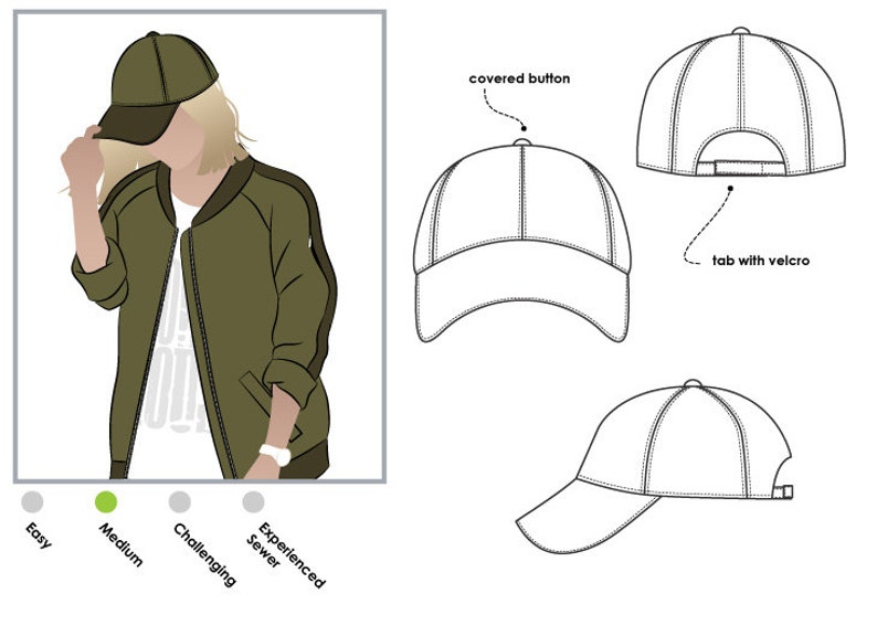 baseball-cap-one-size-women-s-cap-pdf-sewing-pattern-etsy