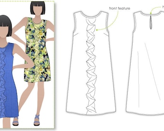 Martine Dress / Top - Sizes 8, 10, 12 - PDF downloadable sewing pattern for printing at home