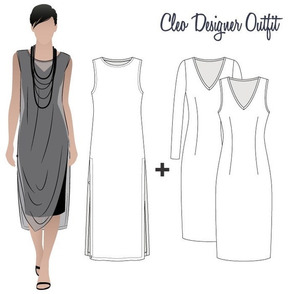 Patrones de costura de PDF de Cleo Designer ropa tallas 16, 18, 20 las  mujeres por el estilo arco proyecto de costura patrón Digital -  España
