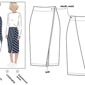 Taylor Knit Skirt PDF Sewing Pattern // Sizes 22, 24, 26 // Digital PDF sewing pattern by Style Arc