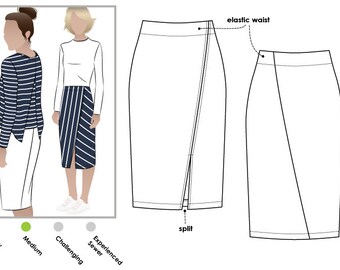 Taylor Knit Skirt PDF Sewing Pattern // Sizes 10, 12, 14 // Digital PDF sewing pattern by Style Arc