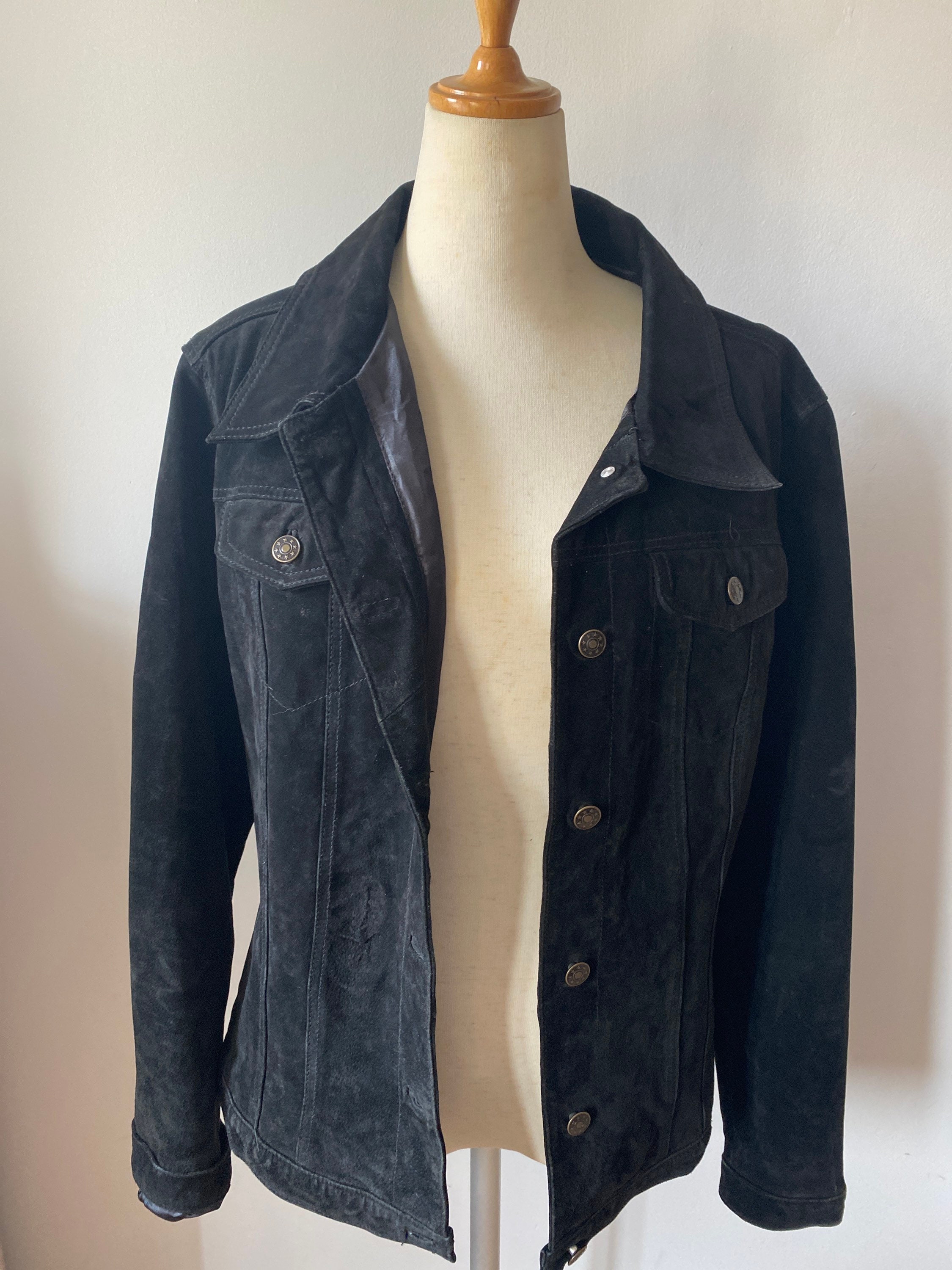 Vintage Black Suede Jacket Etsy