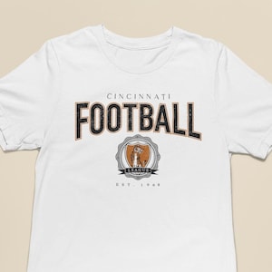 Cincinnati Football League-Hemd | Vintage Style Cincinnati Spiel Dey | Hergestellt 1968 | Sonntags-Fußball-Shirt | Cincinnati Tiger Tee