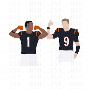 Joey Burrow SVG + JaMarr Chase SVG | Bengal SVG | Joey B Svg Dxf Png Pdf Jpg Eps Vector Files | Cricut | Clipart | Cameo, Cut Svg