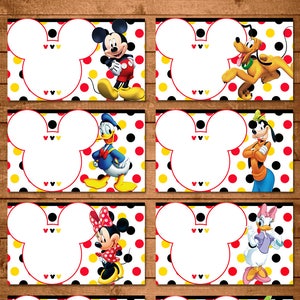 Mickey Mouse Food Tents Red, Yellow, Black Mickey Mouse Birthday Party Mickey Mouse Buffet Table Signs Mickey Mouse Food Labels 100819 image 1
