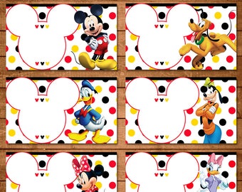 Mickey Mouse Food Tents Red, Yellow, Black | Mickey Mouse Birthday Party | Mickey Mouse Buffet Table Signs | Mickey Mouse Food Labels 100819