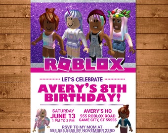 Roblox Birthday Invitation Etsy - roblox live ste
