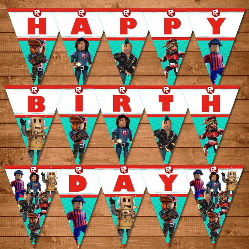 Roblox Birthday Banner Roblox Happy Birthday Banner Roblox Birthday Party Printables Roblox Party Favors Roblox Birthday Sign 100700 - 