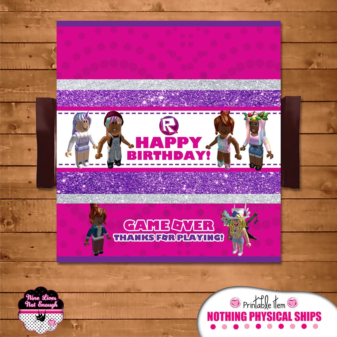 Girl Roblox Candy Bar Wrapper Roblox Chocolate Bar Label | Etsy