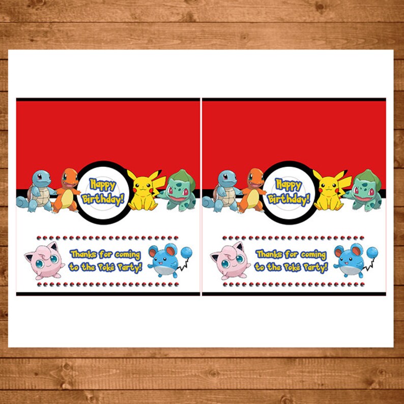Pokemon Candy Wrapper Red &amp; White Pokemon Chocolate Bar | Etsy