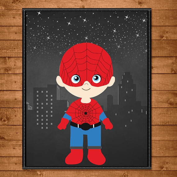 Spiderman Superhero Wall Art Chalkboard Spiderman Sign 8x10 Printable Spiderman Birthday Superhero Party Favors - roblox game deadpool ropa y accesorios blanco en mercado